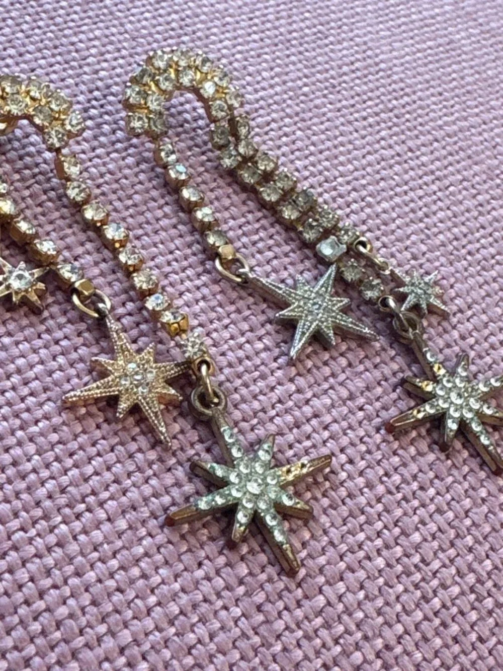 Elizabeth Cole Starlyn Earrings in Gold Womens Drop Dangle Rhinestones Crystals